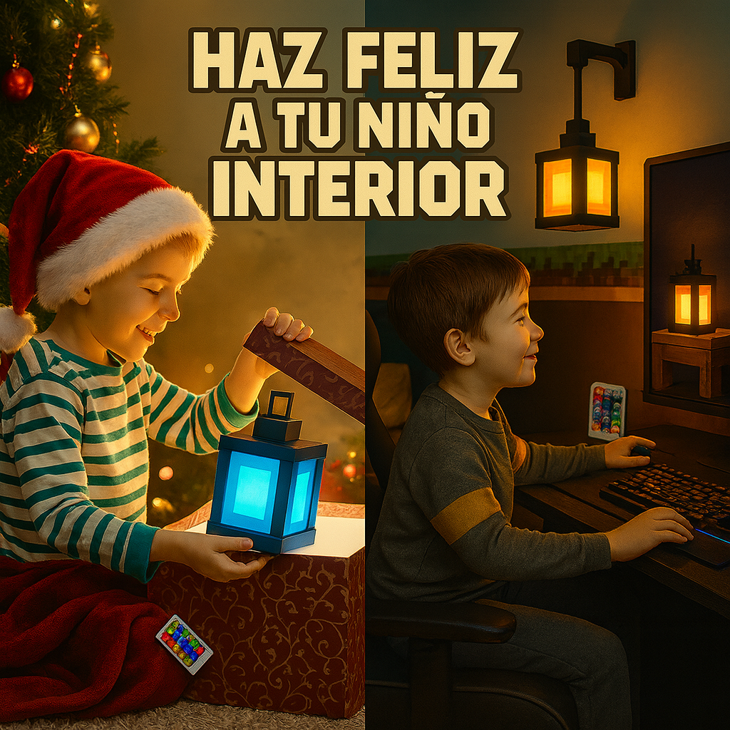 Farol PixelCraft LED 💡 — Decora tus dos mundos.