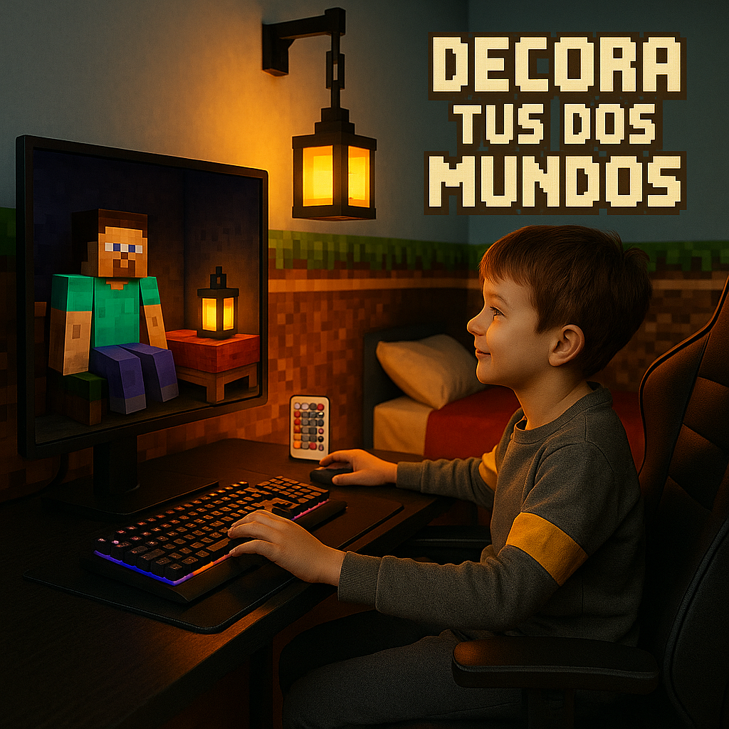 Farol PixelCraft LED 💡 — Decora tus dos mundos.