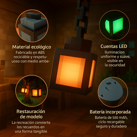 Farol PixelCraft LED 💡 — Decora tus dos mundos.